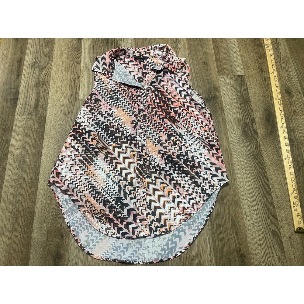 A&I Tank Top, Women's Size Small, Multicolor, Allover Print, Button Up